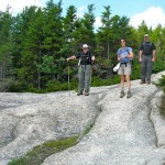 Robin, Dave and John on slab trail Mt. Dickey